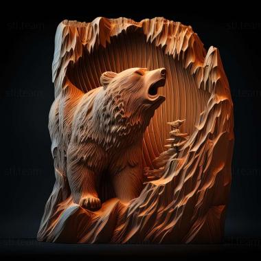 3D model Grizzly on stand (STL)